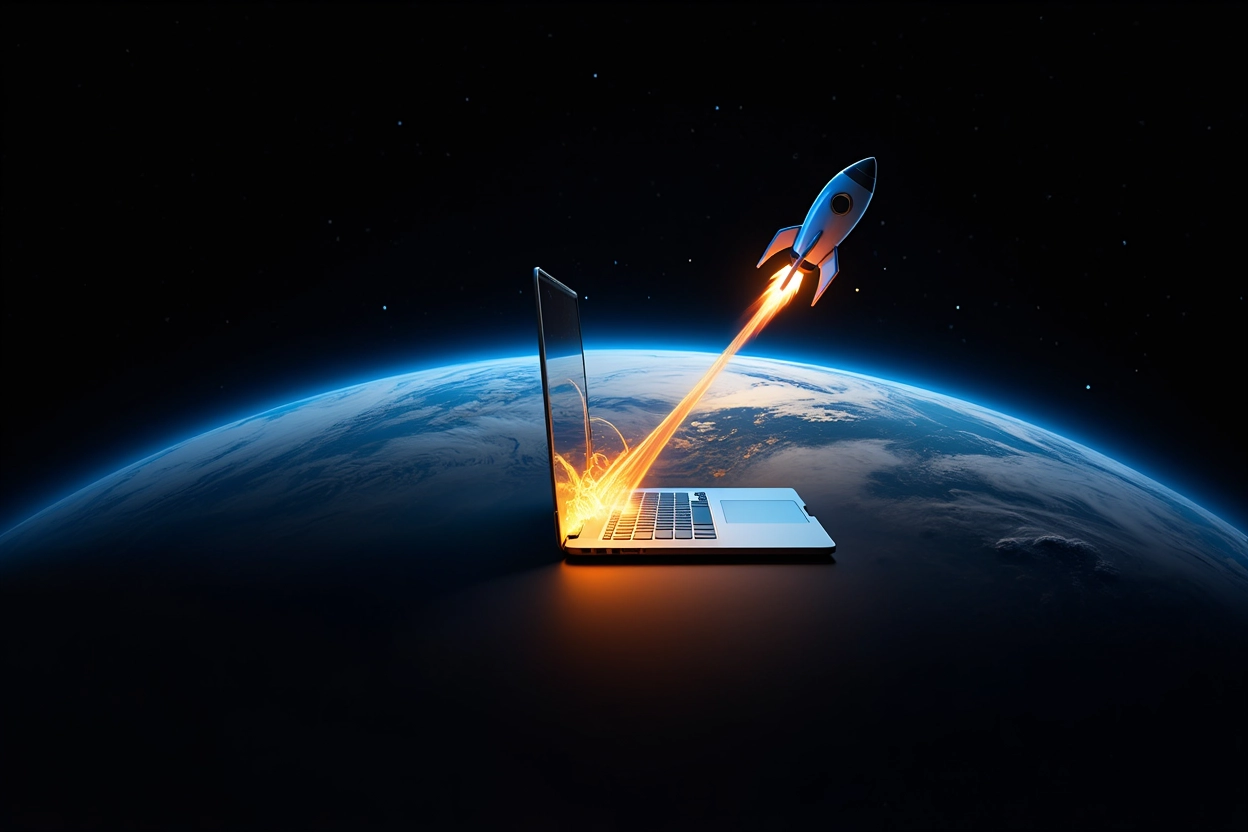Rocket launching into space